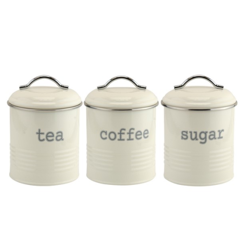 Tea,Coffee and sugar canister in cream 